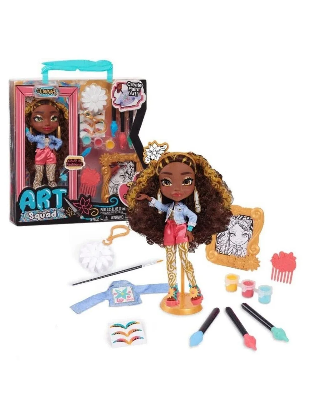 Art Squad Doll- Vannah accessories DIY craft painting new sealed